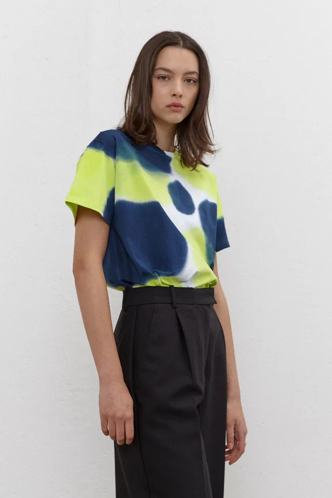 Teo T-Shirt Navy/Lime Green