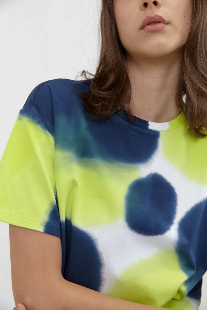 Teo T-Shirt Navy/Lime Green