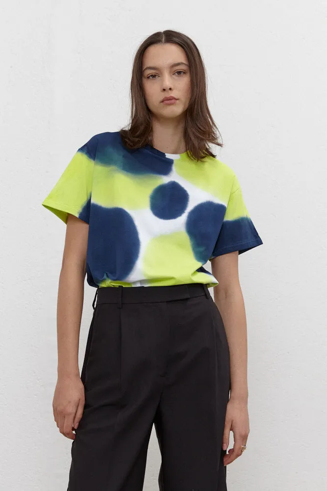 Teo T-Shirt Navy/Lime Green