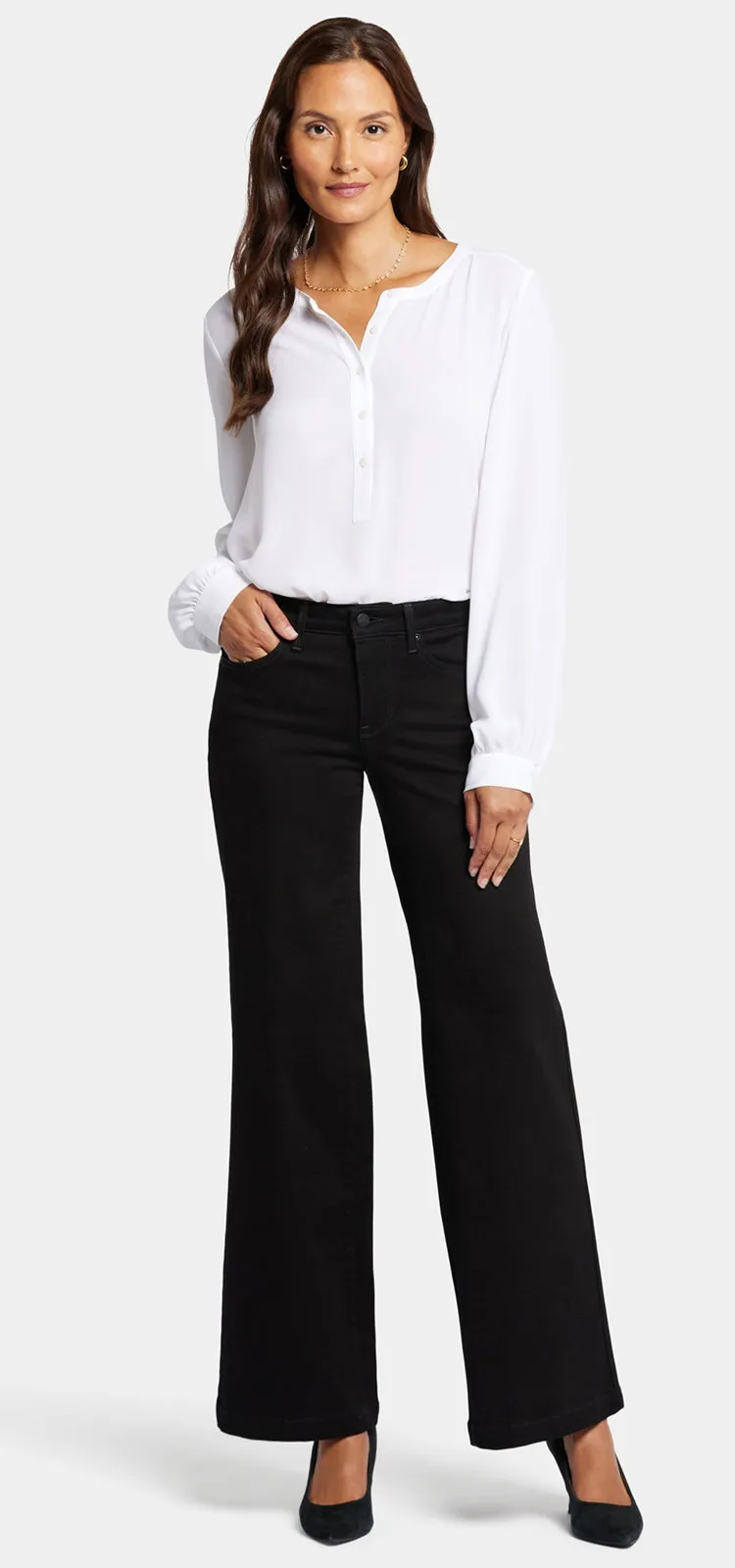 Teresa Wide Leg Jeans Zwart Premium Denim (Tall) | Black