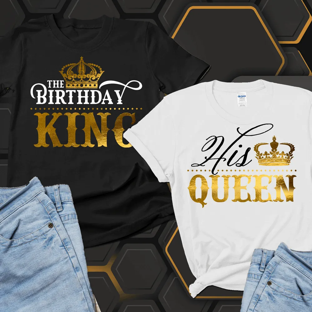 The Birthday King Shirt, His Queen Matching Birthday Couples Shirts