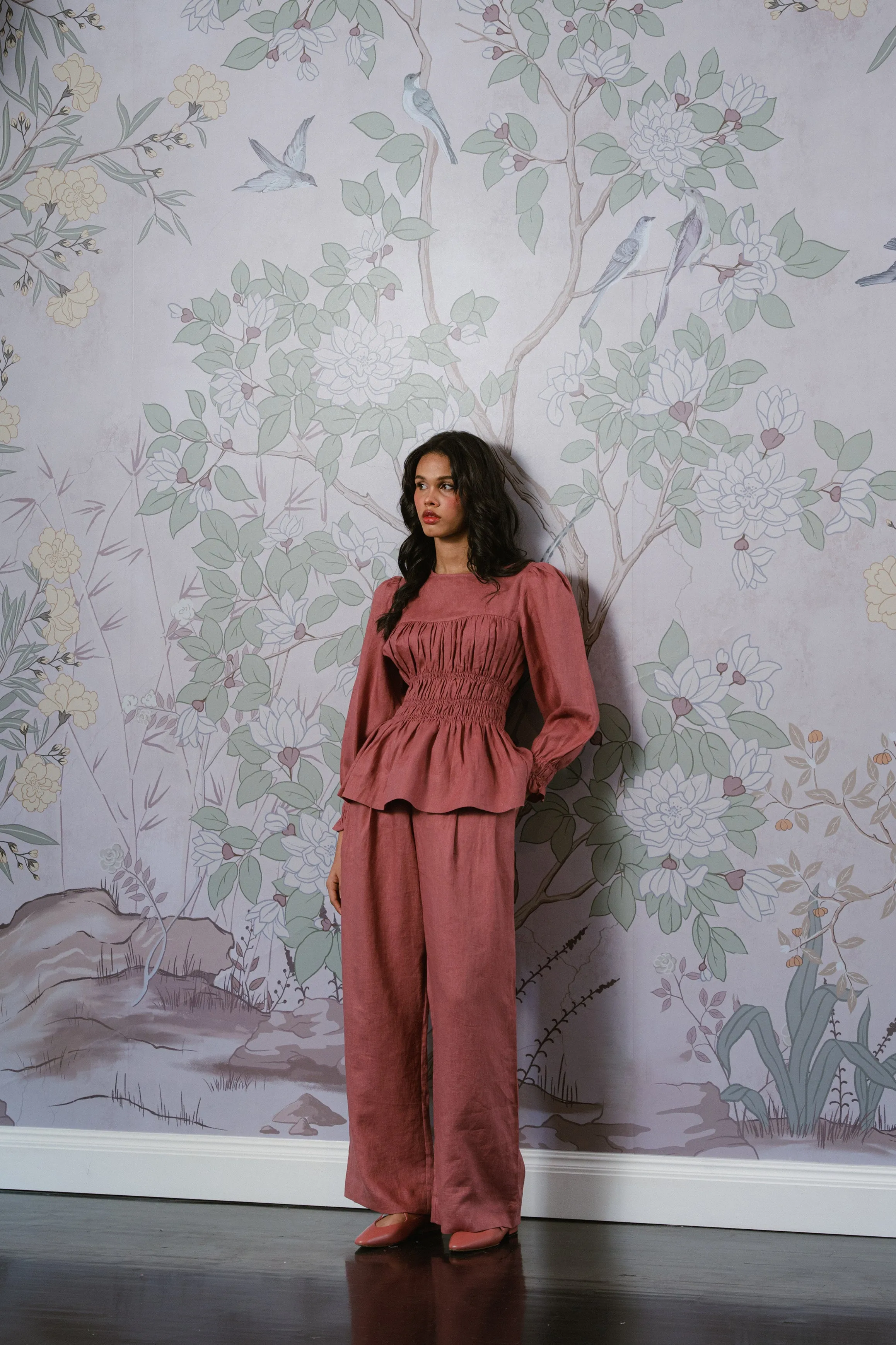 The Great Linen Trousers in Mauve Pink