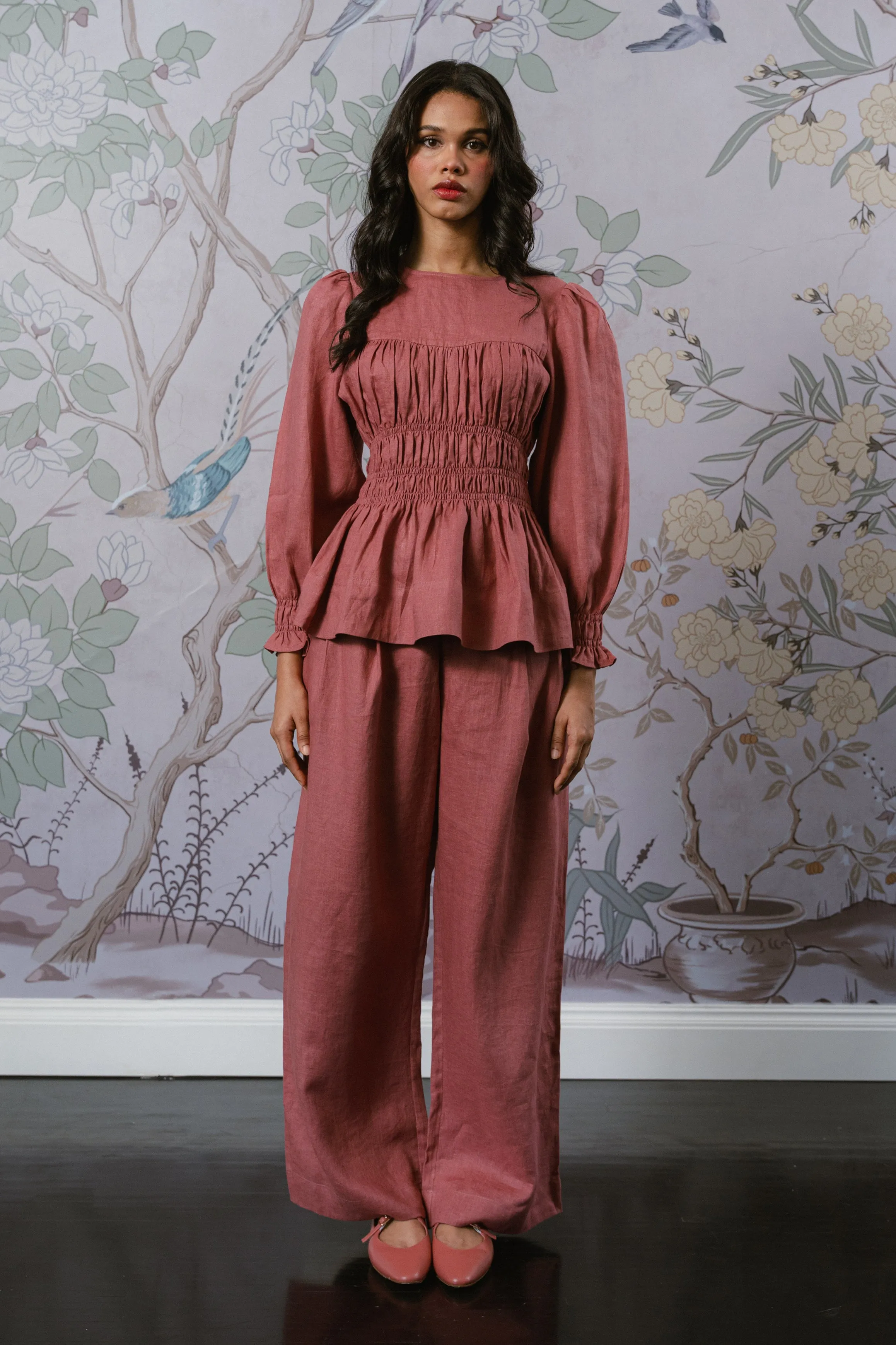 The Great Linen Trousers in Mauve Pink