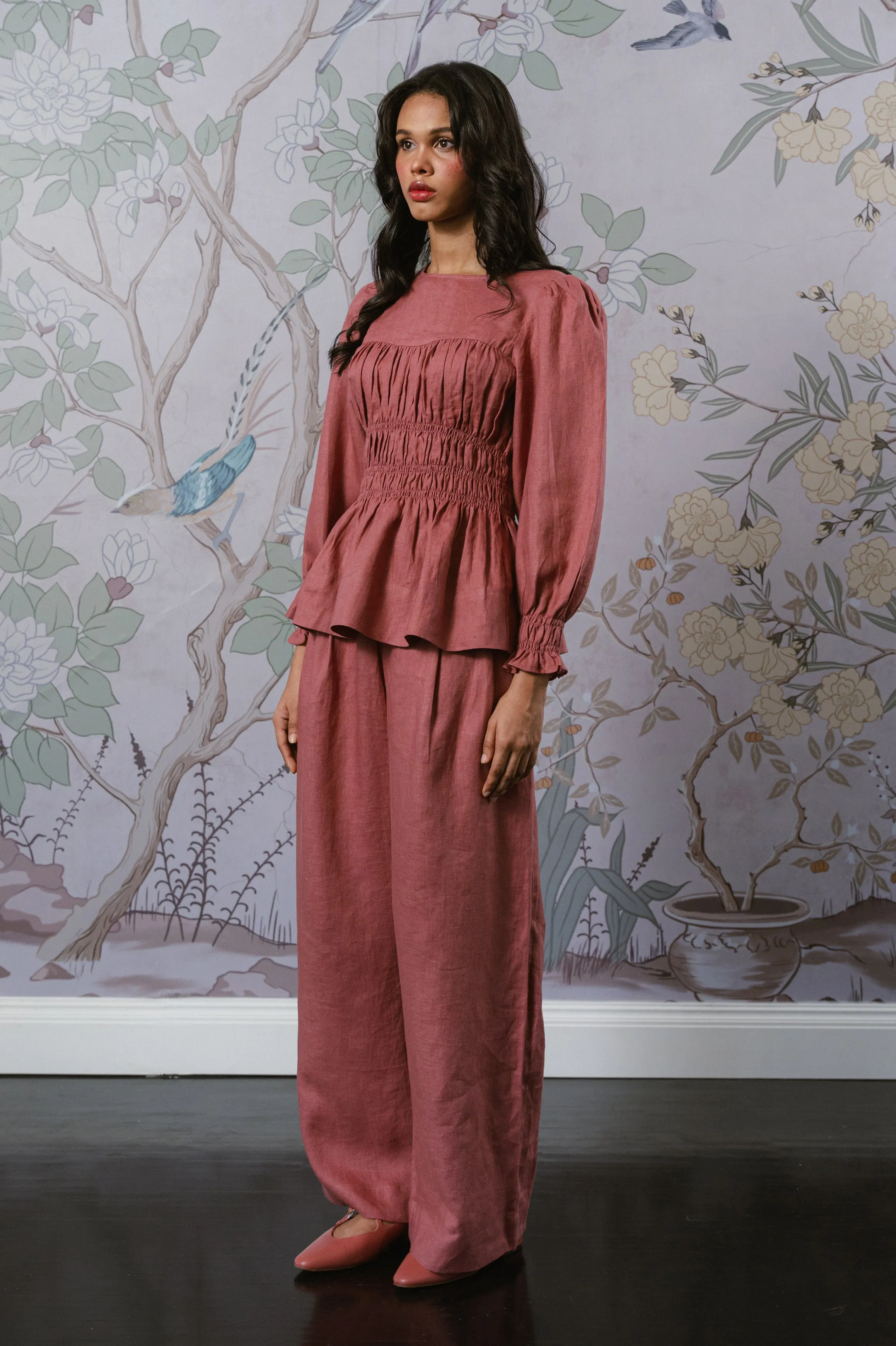 The Great Linen Trousers in Mauve Pink