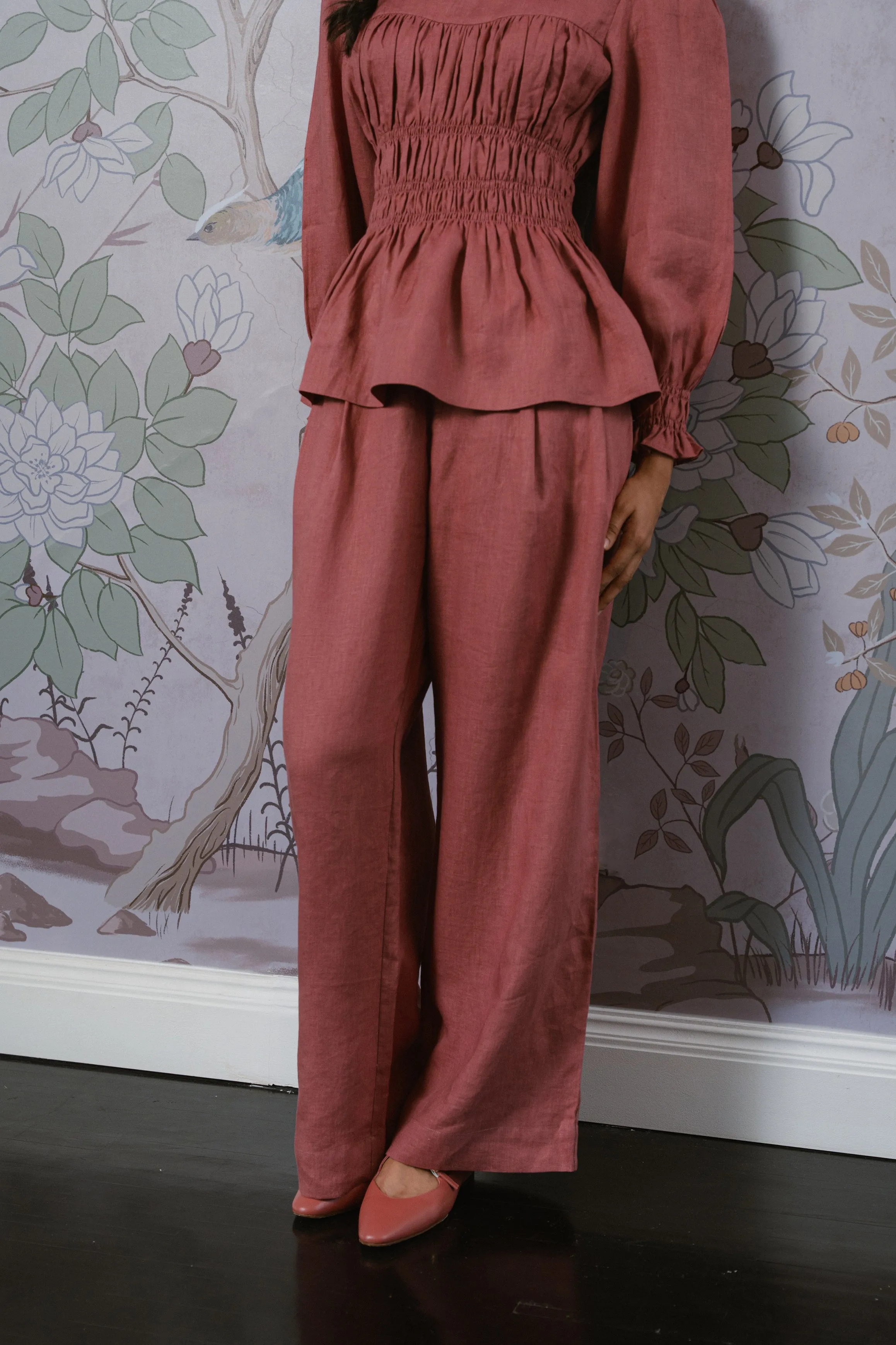 The Great Linen Trousers in Mauve Pink
