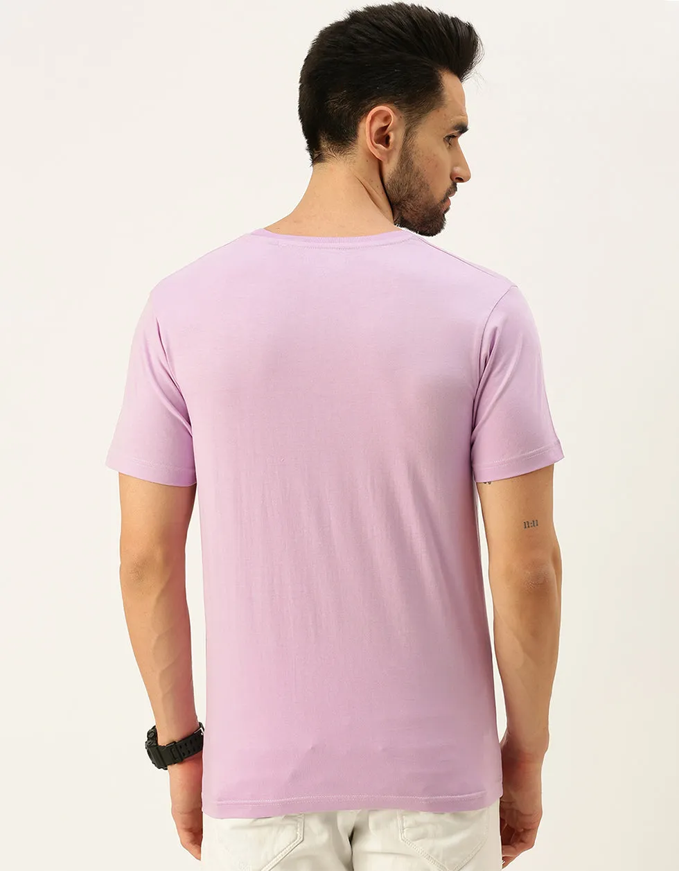 Thor Lilac Regular Fit Chest Graphic Printed Tshirt