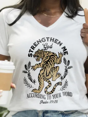 Tiger Strengthen Me V Neck