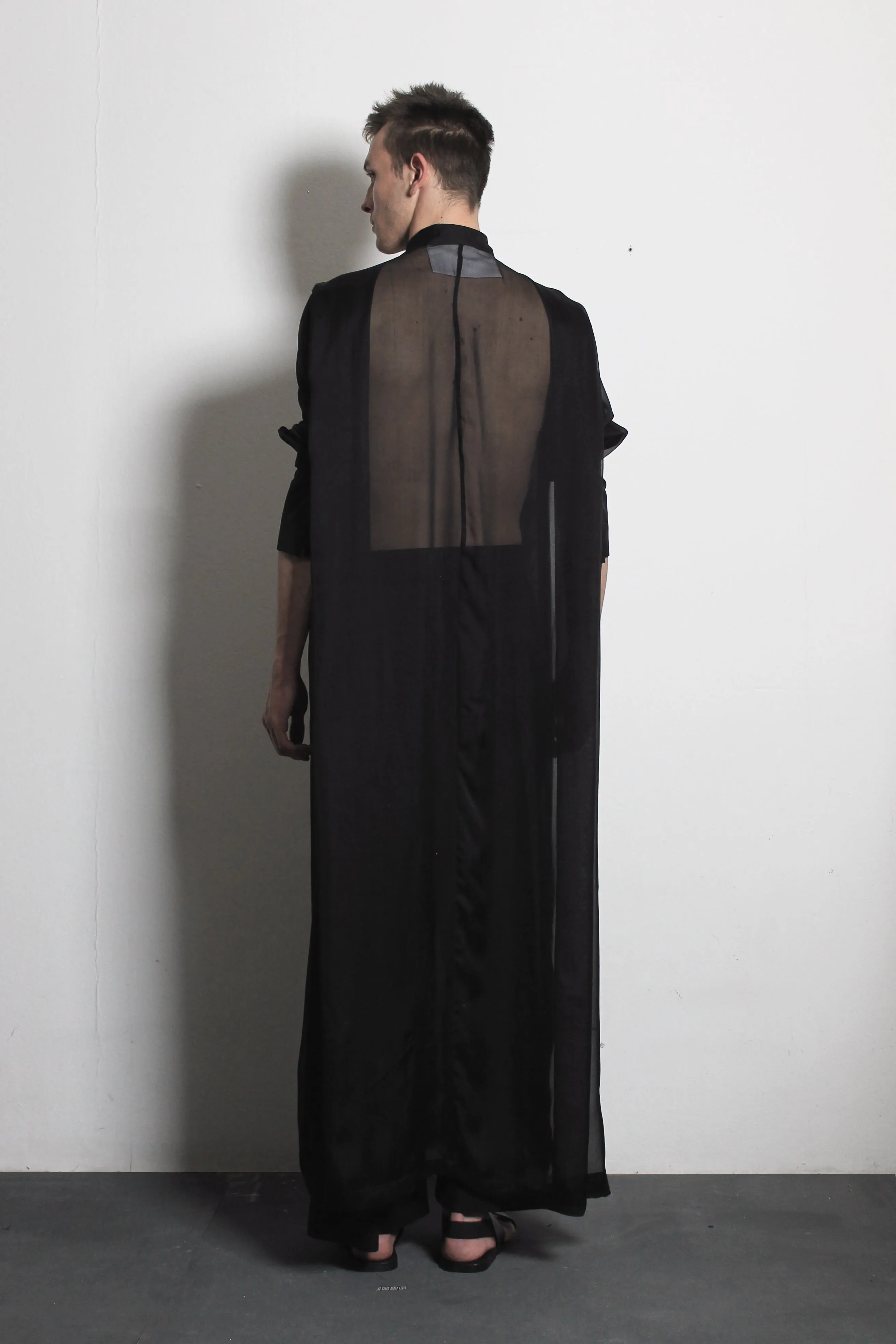 Transparent black silk shirt