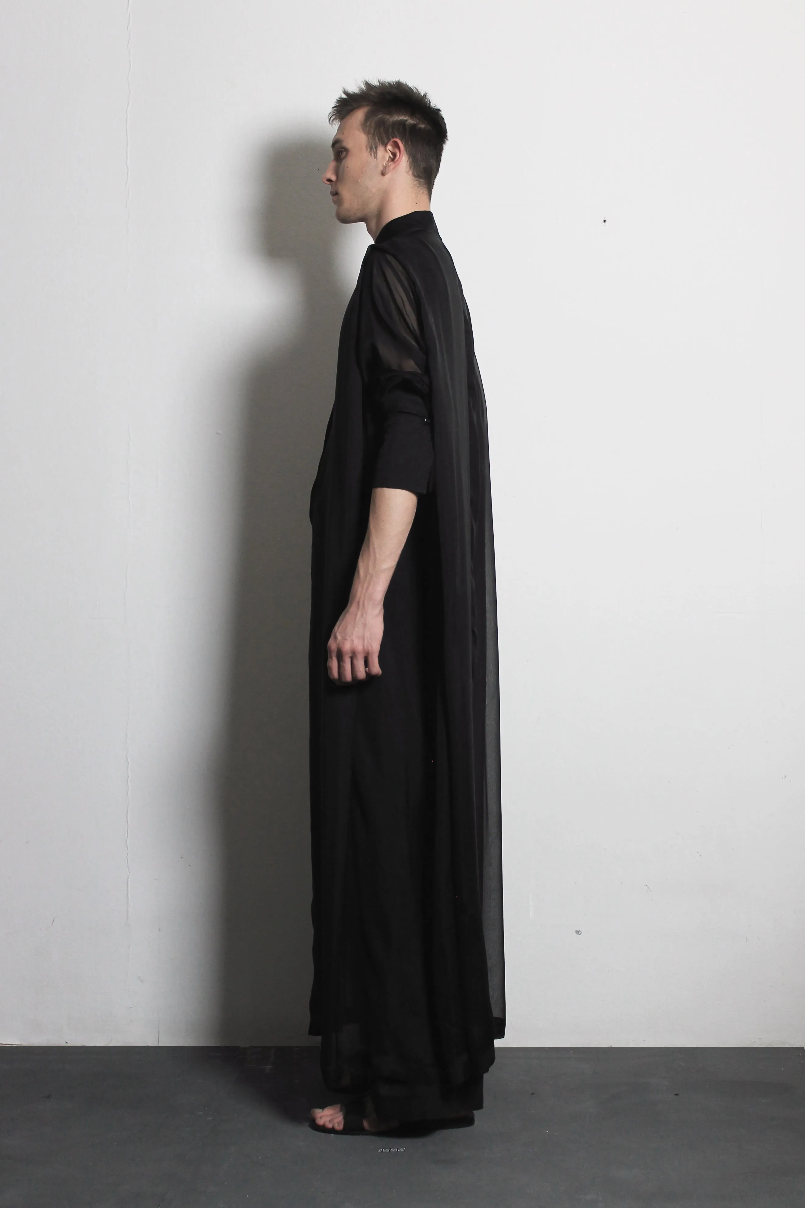 Transparent black silk shirt