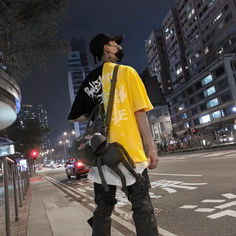 Two color letter T-shirt