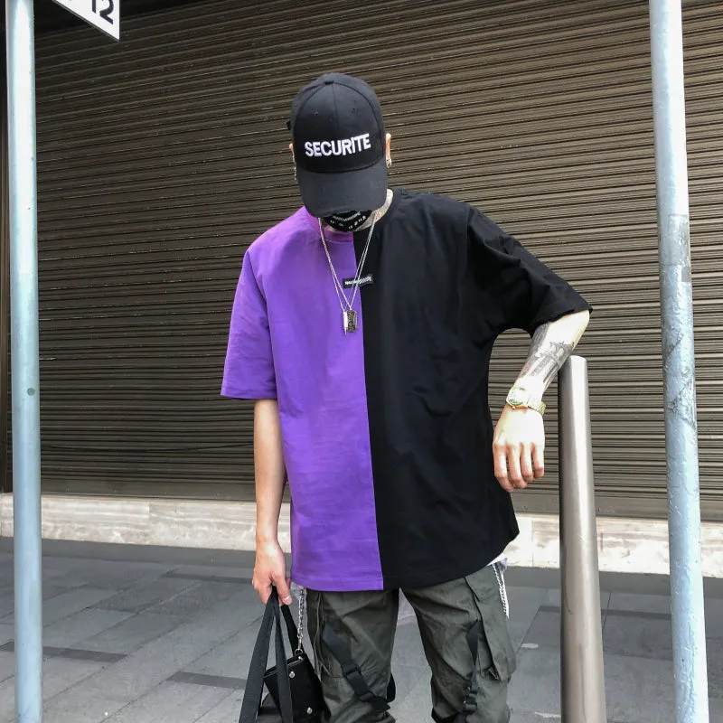 Two color letter T-shirt