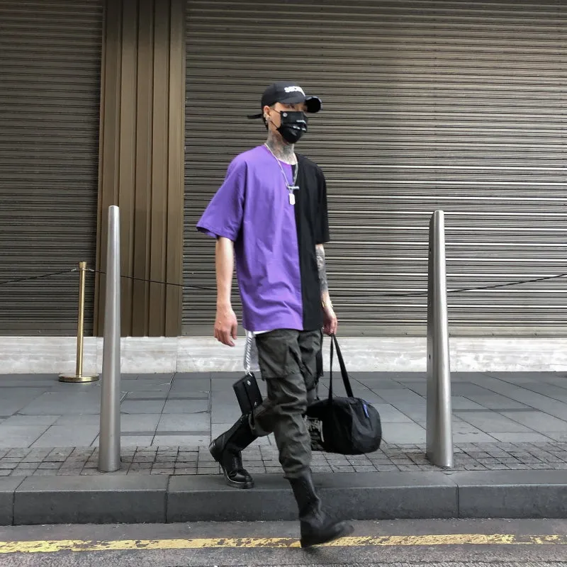 Two color letter T-shirt