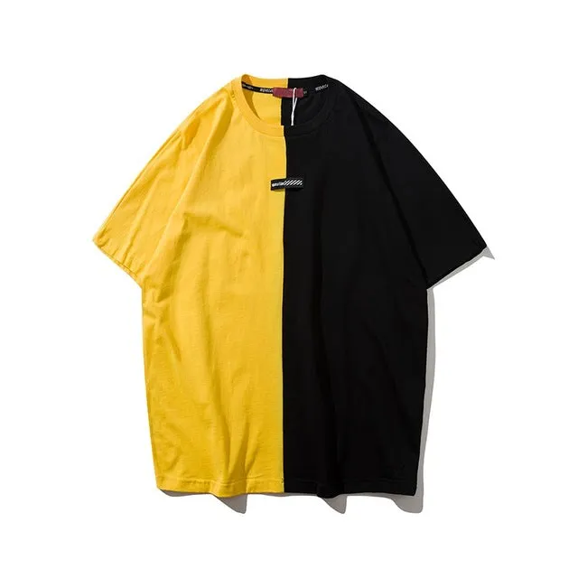 Two color letter T-shirt