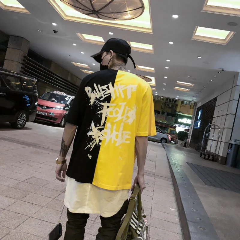 Two color letter T-shirt