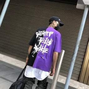 Two color letter T-shirt