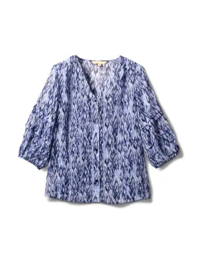 V Neck Button Front Blouse