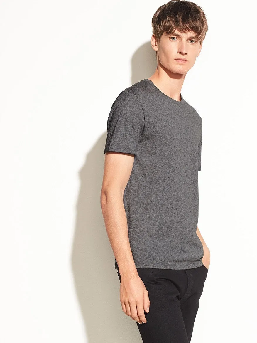 Vince Crew Neck T-Shirt in Heather Carbon
