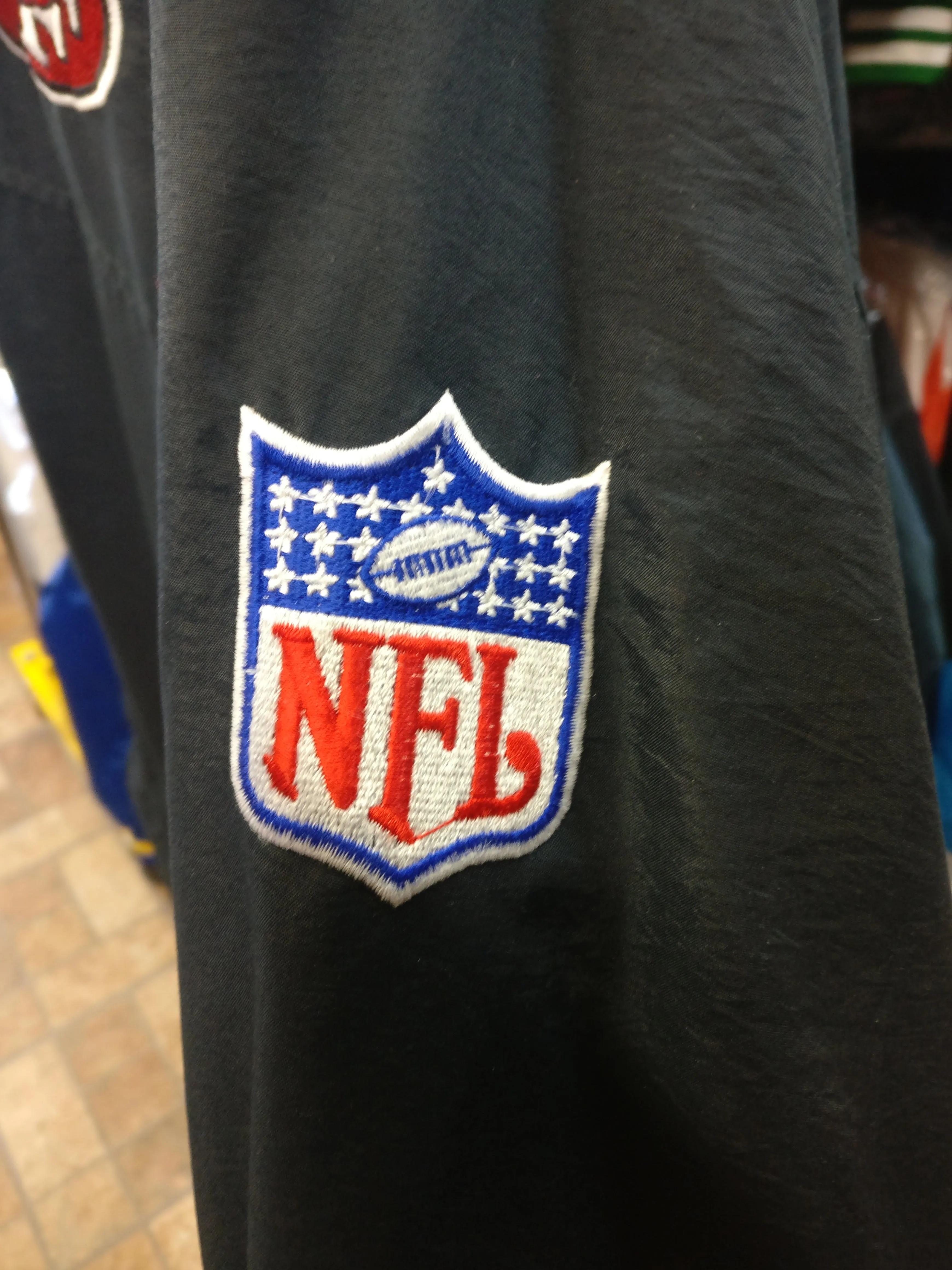 Vintage 90s SAN FRANCISCO 49ers NFL Back Patch Starter Hooded Jacket L