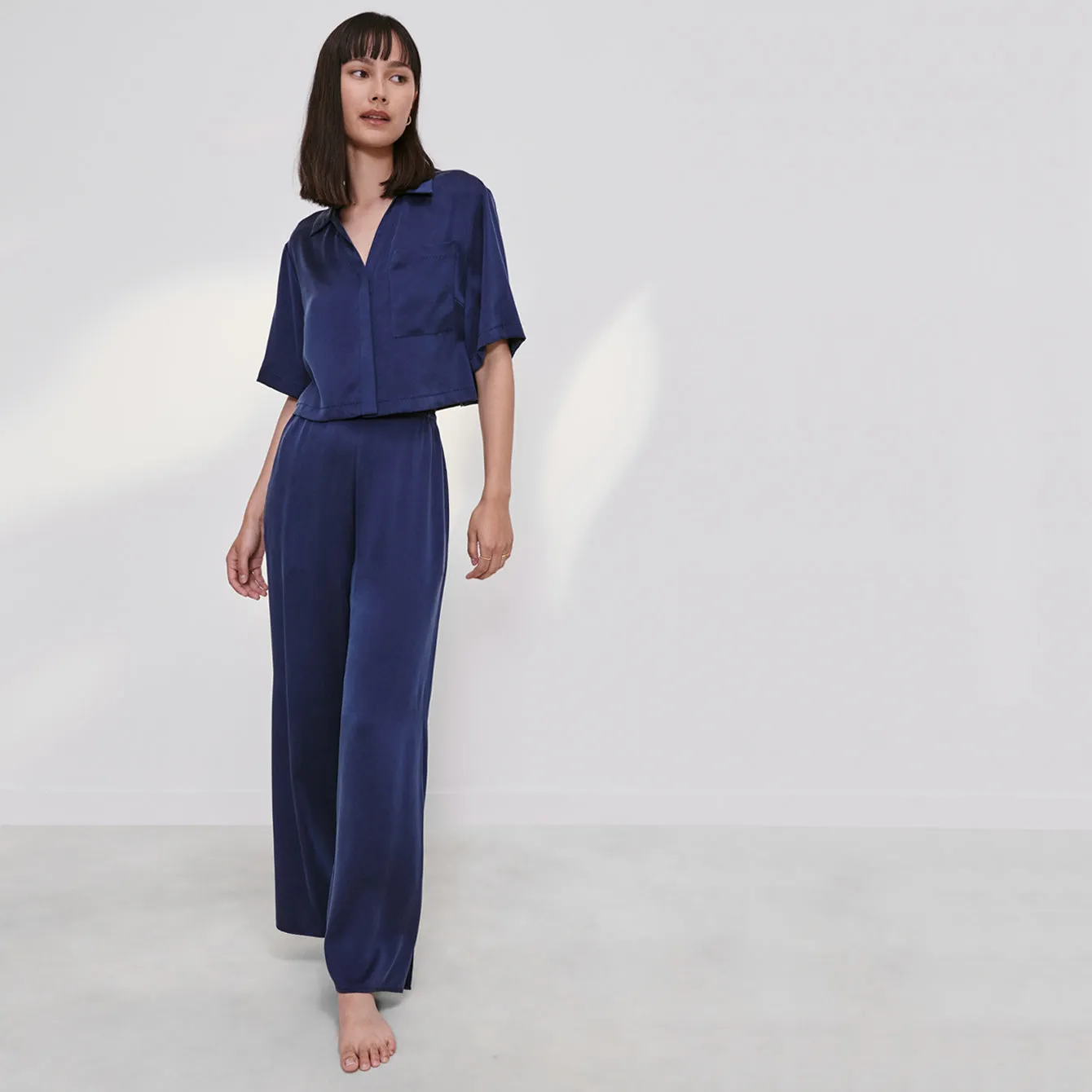Washable Silk High Rise Pant Set