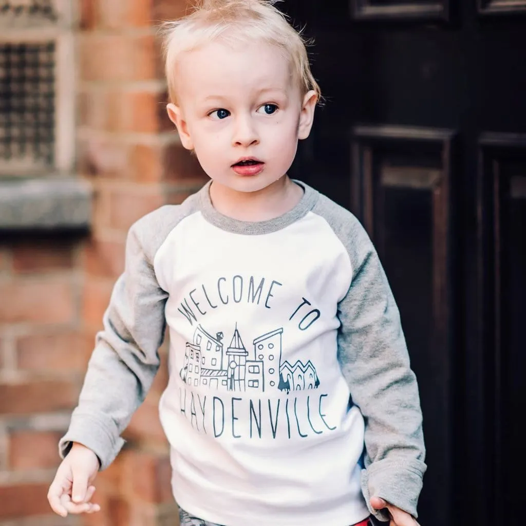 Welcome to -ville Raglan Baseball Top