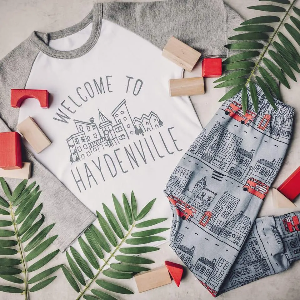 Welcome to -ville Raglan Baseball Top