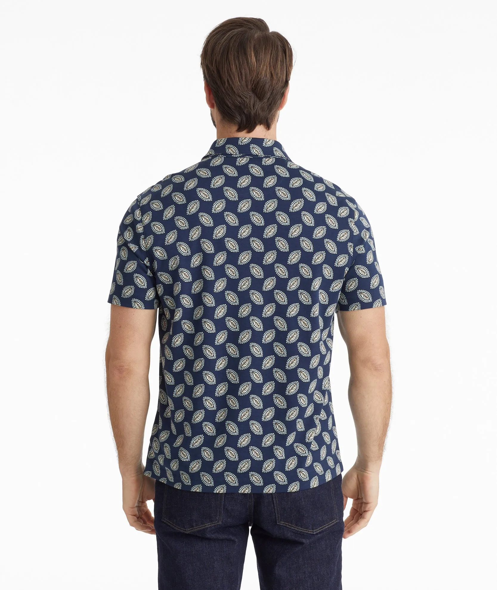 Wrinkle-Free Printed Damaschino Polo - FINAL SALE