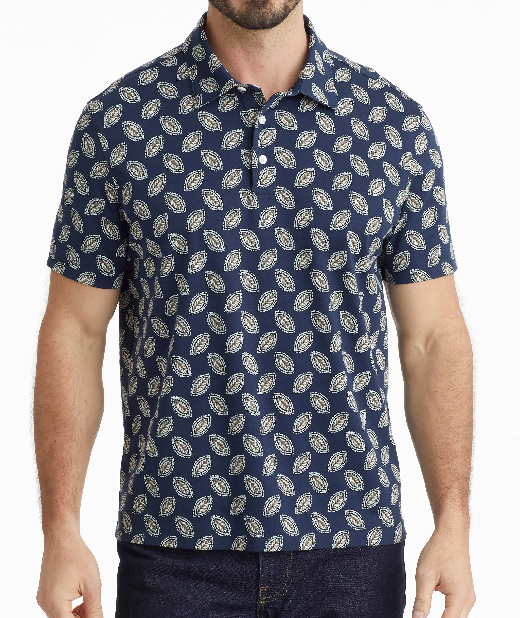 Wrinkle-Free Printed Damaschino Polo - FINAL SALE